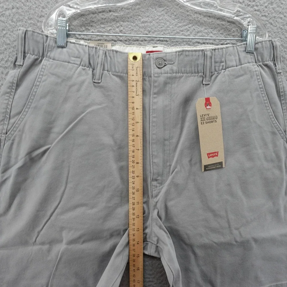 Levis XX Chino EZ Shorts Mens XL Grey Stretch Elastic Waist Casual NEW